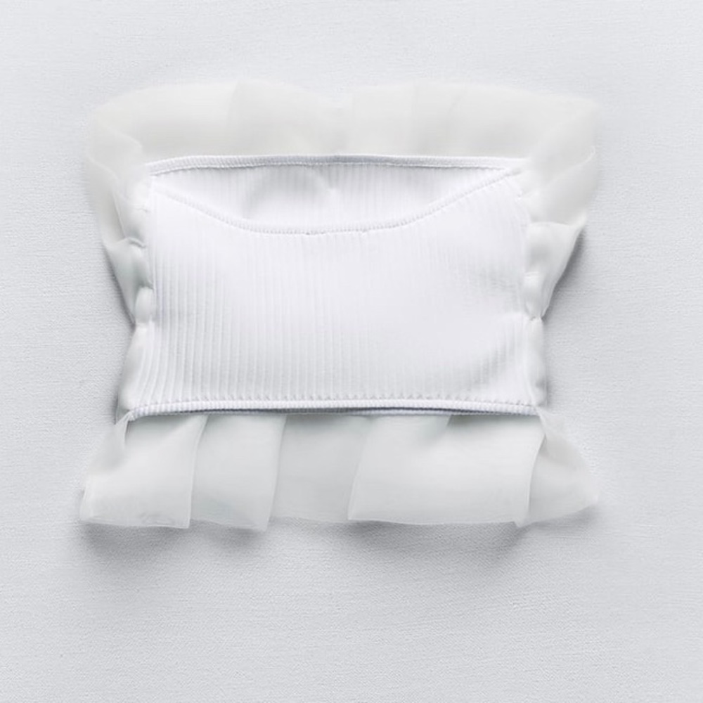 ZARA ORGANZA BANDEAU TOP BLOGGERES FAVORITE - Picture 7 of 9